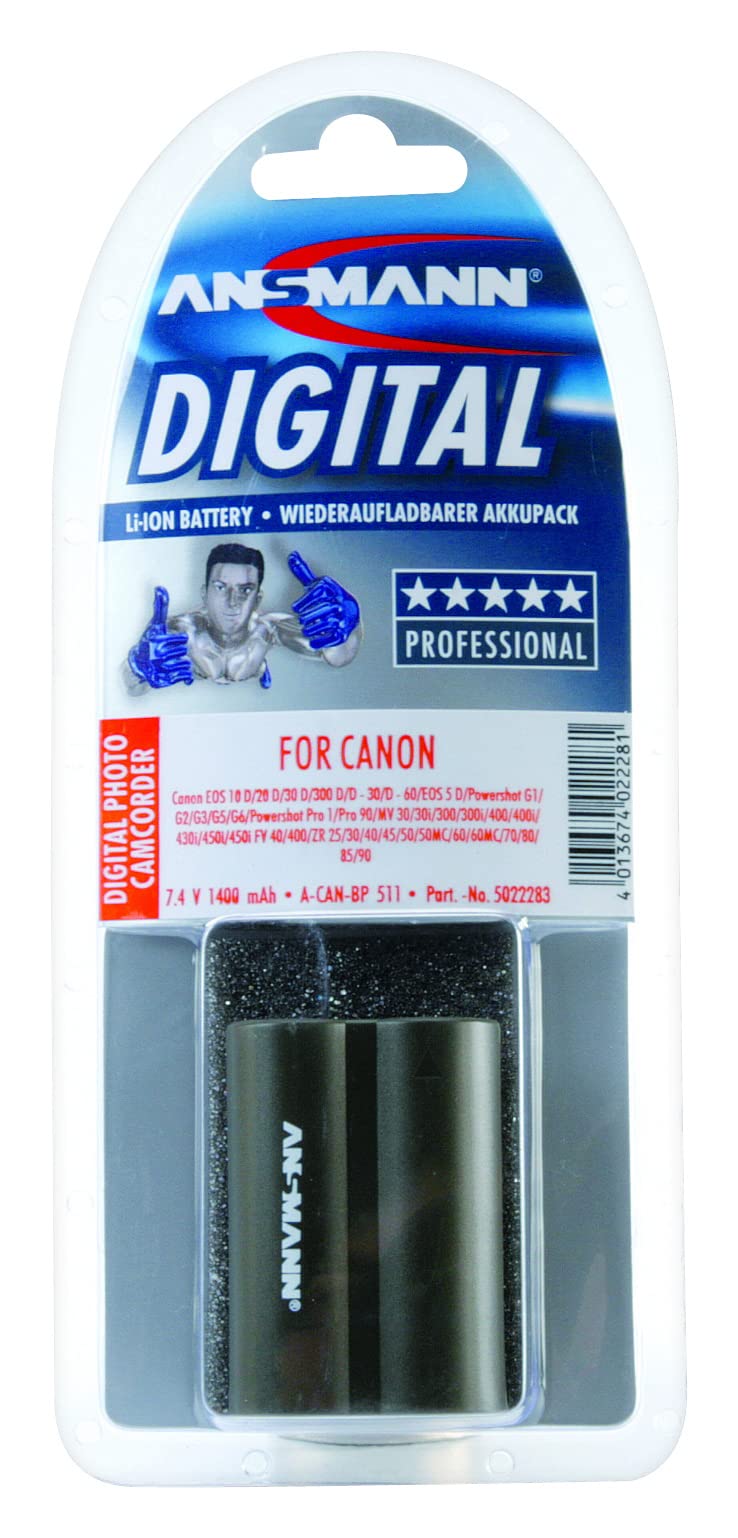 ANSMANN Batteria LP-E5 Li-Ion 7,4V 1000mAh Per Canon EOS 450D/500D/1000D - 3