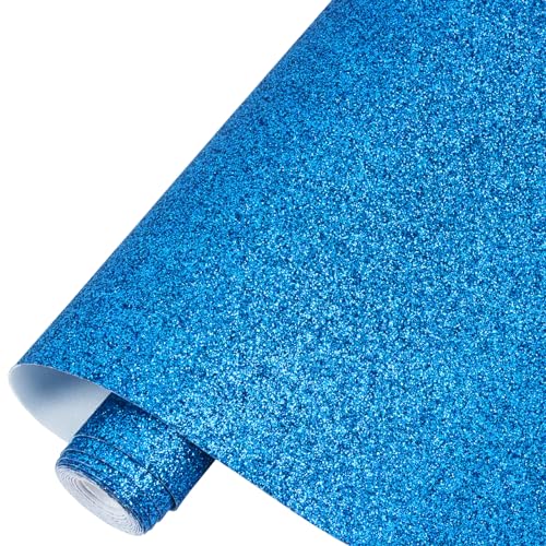 Rouleaux de similicuir à paillettes super fines bleu toile synthétique brillant 135cm