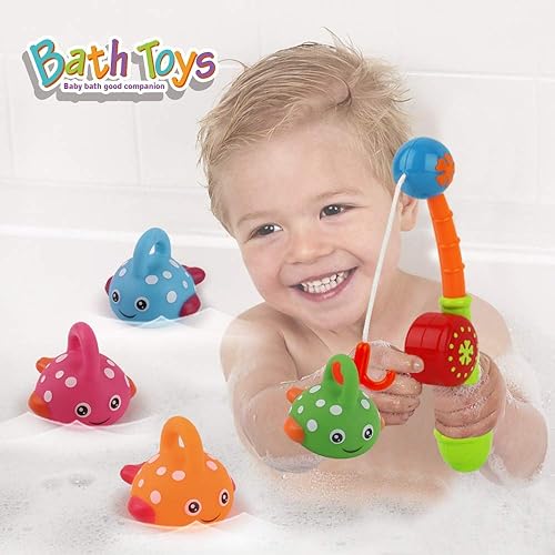 Miniatura 4 de Juguetes Dwi Dowellin para baño libre de moho. Juegos de pesca sin BPA, para piscina, baño. Juguete para niños pequeños, bebés, niñas, niños en