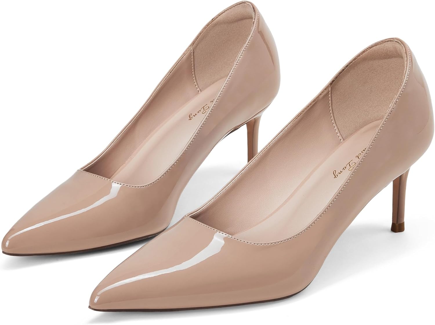 Elisabet Tang Kitten Heel Low Pumps 2.4 Inch Closed Pointed Toe Short Sexy Comfort Women Dressy Shoe at Work Office Date Prom Party Wedding Church