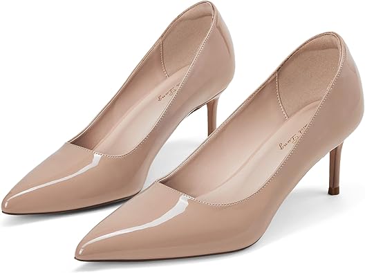 Elisabet Tang Kitten Heel Low Pumps 2.4 Inch Closed Pointed Toe Short Sexy Comfort Women Dressy Shoe at Work Office Date Prom Party Wedding Church