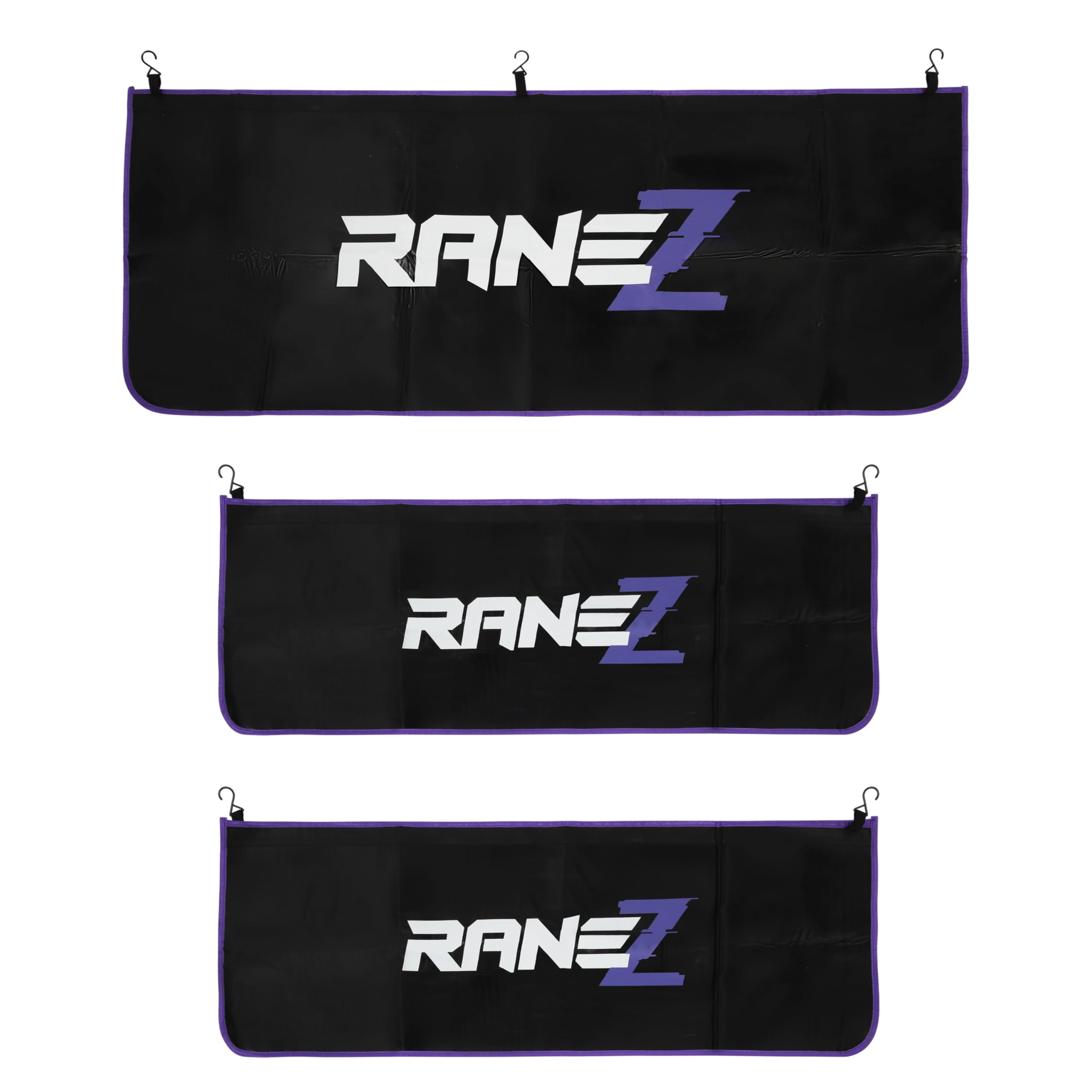 RaneZ Thickend Fender Covers for Mechanics - Set of 3 Car Fender Protector with Strong Magnets and Hooks - Easy to Clean Fender Covers with Microfiber Towel and Practical Dustbag for Safe Storage