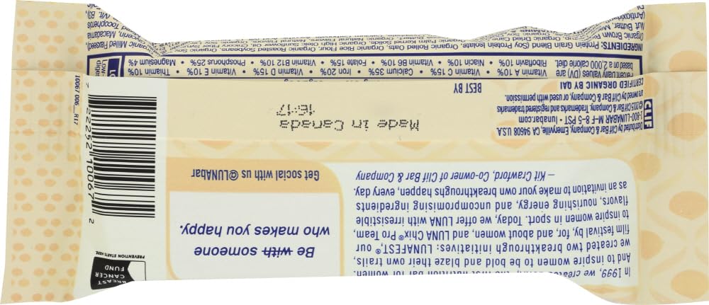 Clif Bar Luna Bar - Organic White Chocolate Macadamia Nut - Case Of 15 - 1.69 Oz