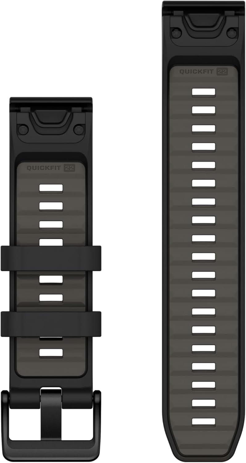 Garmin QuickFit, 20mm Black/Pebble Gray Silicone Band