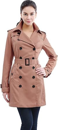 BGSD Women Leah Waterproof Hooded Mid Length Trench Coat