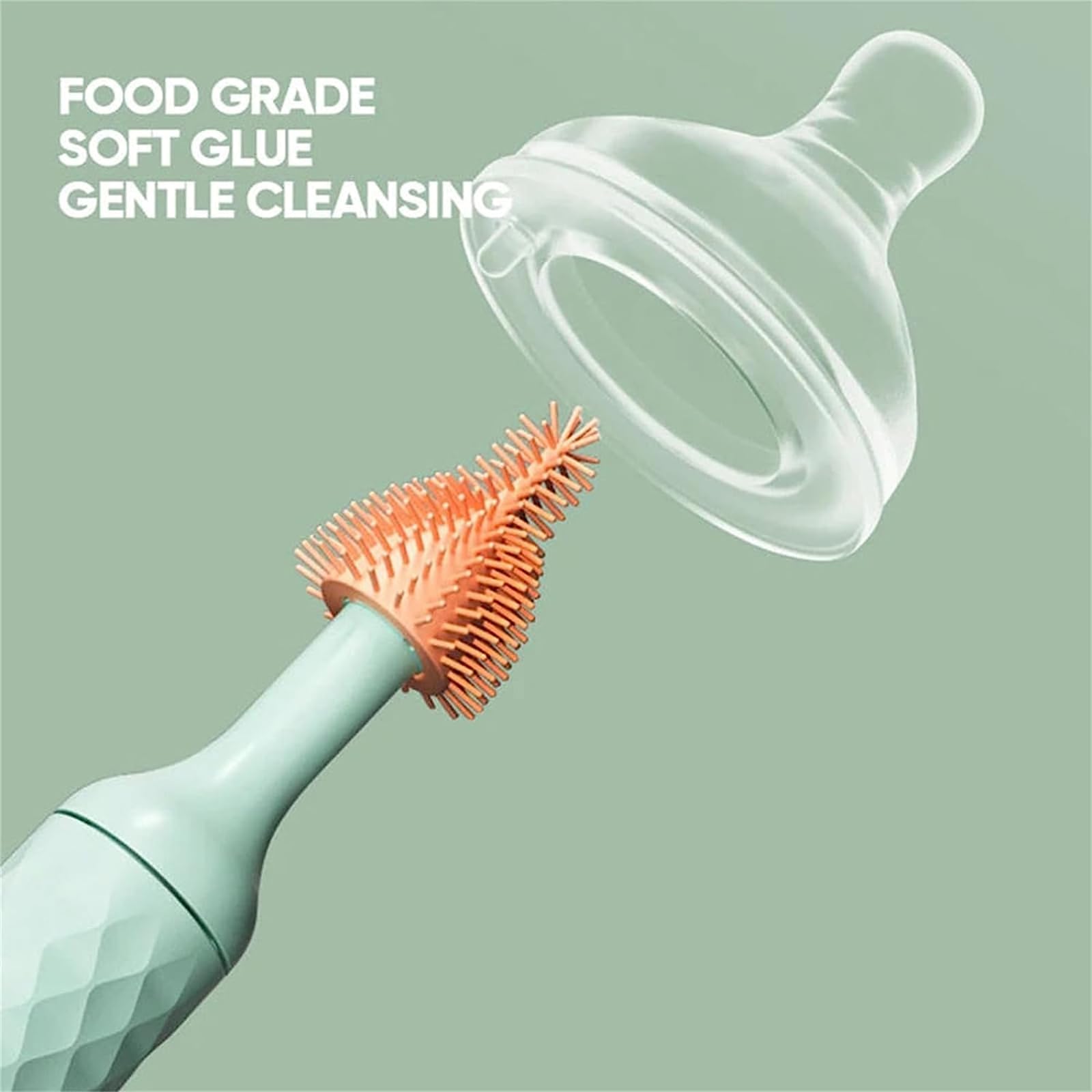 360 Bottle Cleaner, 360 elettrico Bottle Cleaner, elettrico Bottle Brush Cleaner Baby, 360 Bottle Cleaner Brush, Portable Travel Electric Baby Bottle Brush Brush Set (4 Set, rosa)