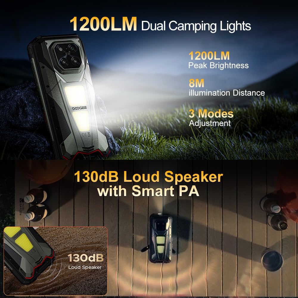 V Max Play 5G Rugged Smartphone with Proiettore,1200LM Luce Campeggio,36GB+512GB/2TB,6.78''FHD+120Hz Android 15 Telefono Indistruttibile,20500mAh 45W,200MP+20MP AI Fotocamera