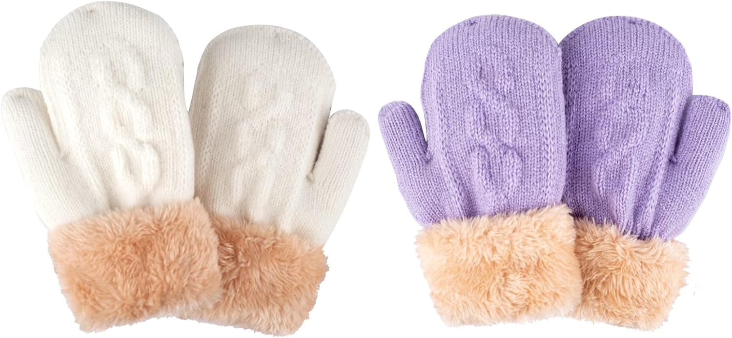 2 Pairs Kids Winter Knit Gloves Boys Girls Warm Thermal Cable Knitted Gloves 2-6-10-14 Year Wool Fleece Lined Mittens 2 Pairs Kids Winter Knit Gloves Boys Girls Warm Thermal Cable Knitted Gloves 2-6-10-14 Year Wool Fleece Lined Mittens