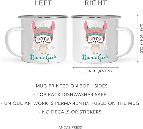 Vista 146 de Andaz Press Taza de café de acero inoxidable con temática de alpaca de llama de 11 onzas, regalo de broma, colorido bohemio con gráficos de llama