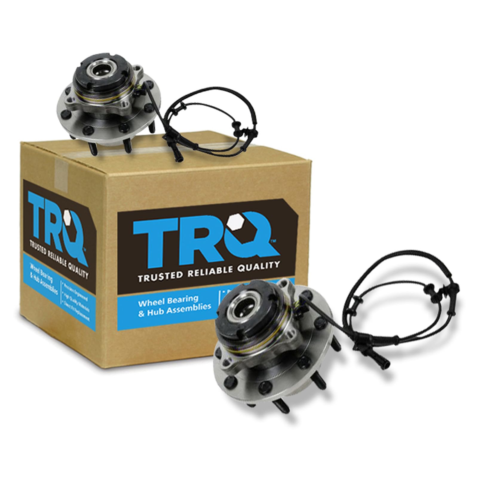 TRQ 2 Piece Front Wheel Bearing &amp; Hub Assembly Set 4WD