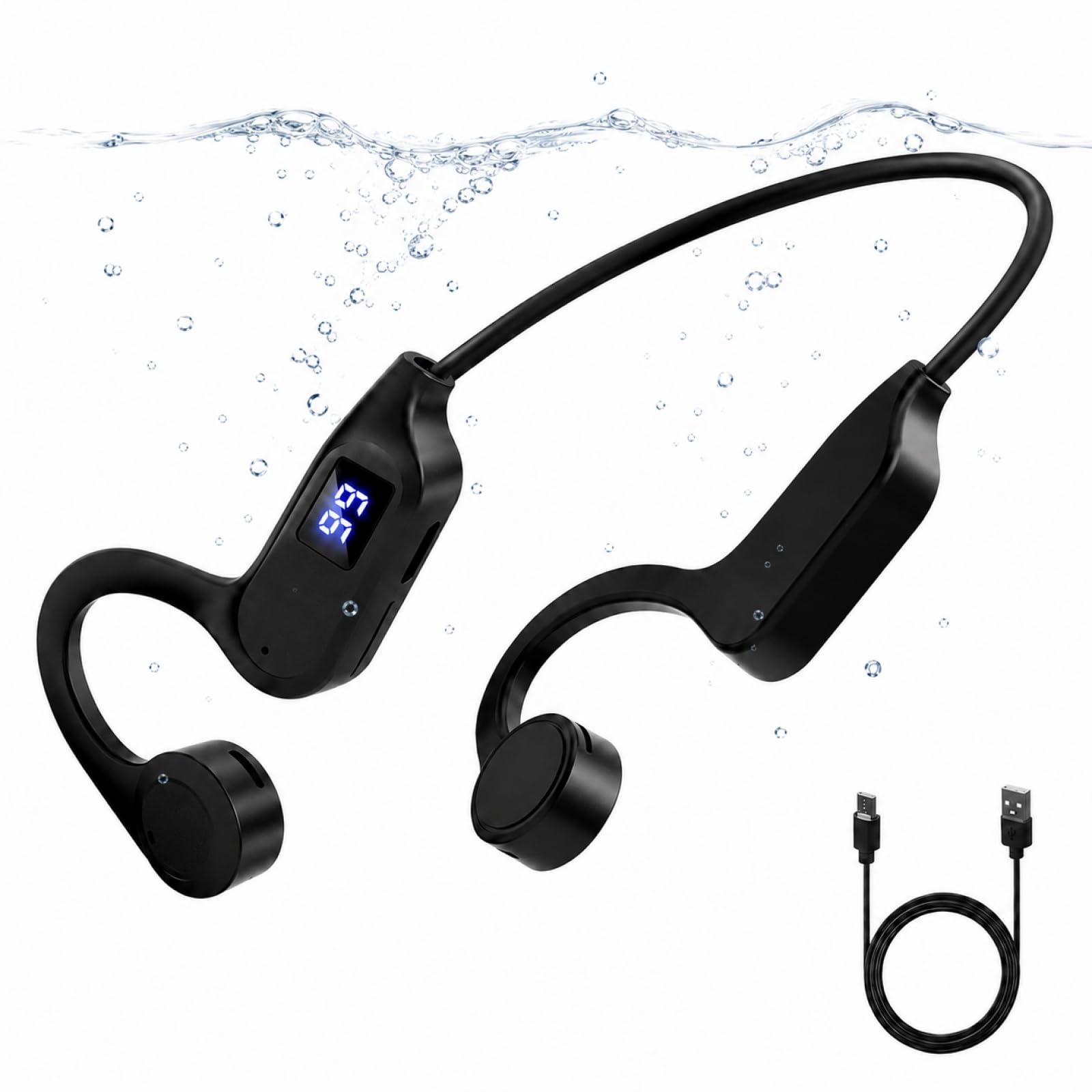 Bluetooth 6.0 Bone Conduction Headphones, Hi-Fi Stereo