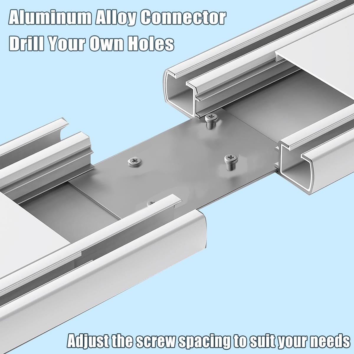 Doppelreihige Aluminium Gardinenschiene 2-läufig Leise Deckenmontage für Schlafzimmer Balkon Hotel – 1/1,5/2/2,6/3,8/4,7 m con materiale di protezione (grigio 2,2 m)
