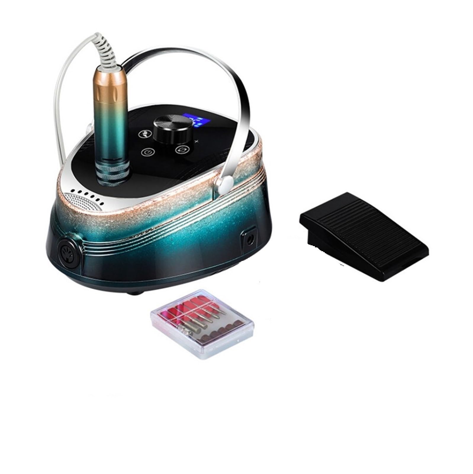 Akumulatorowa wiertarka do paznokci, żel do paznokci 35000 RPM, przenośna wiertarka do paznokci do frezarka do Manicure Mocny i wydajny(Green)