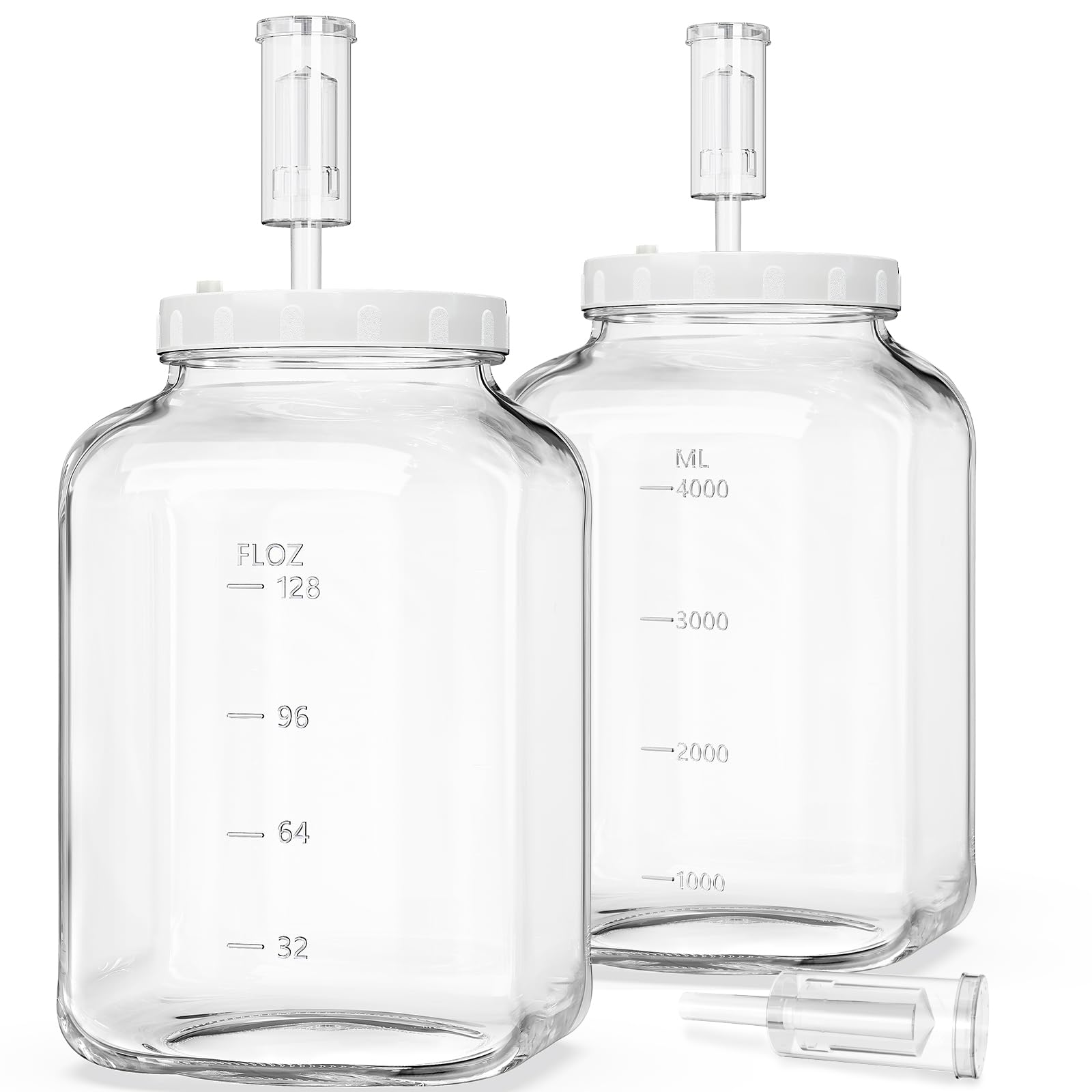 2 Pack Large Fermentation Jars with Airlock and Screw Lid 5700ml - Sauerkraut Fermenting Jar Sourdough Starter Jar Kimchi Container Kombucha Jar
