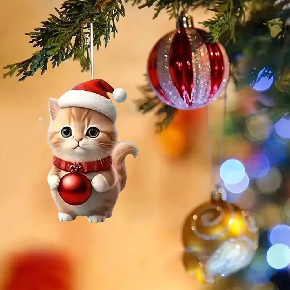 Décorations Sapin Noël Acrylique 10cm - Figurines Animaux Suspendues 2D, Lot De 1