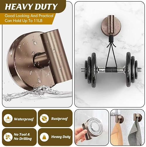 Miniatura 4 de Ganchos de ventosa para ducha, ganchos de succión resistentes para toallas de ducha, ganchos de toalla montados en la pared sin taladro, para baño,