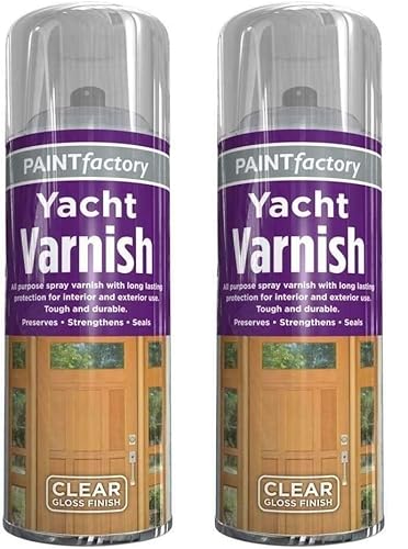 YSAMAX 2 X 250ML WATERPROOF CLEAR YACHT VARNISH SPRAY PAINT NO CFCS INTERIOR EXTERIOR