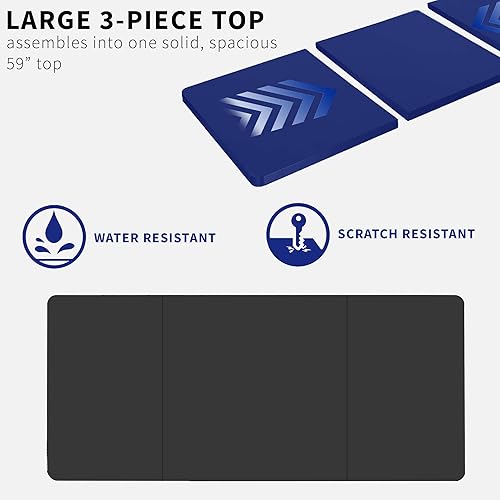 Vista 4 de VIVO DESK-TOP60-30B - Mesa universal de 60 x 30 pulgadas para marcos de escritorio estándar y sentados a pie, altura ajustable, escritorio negro