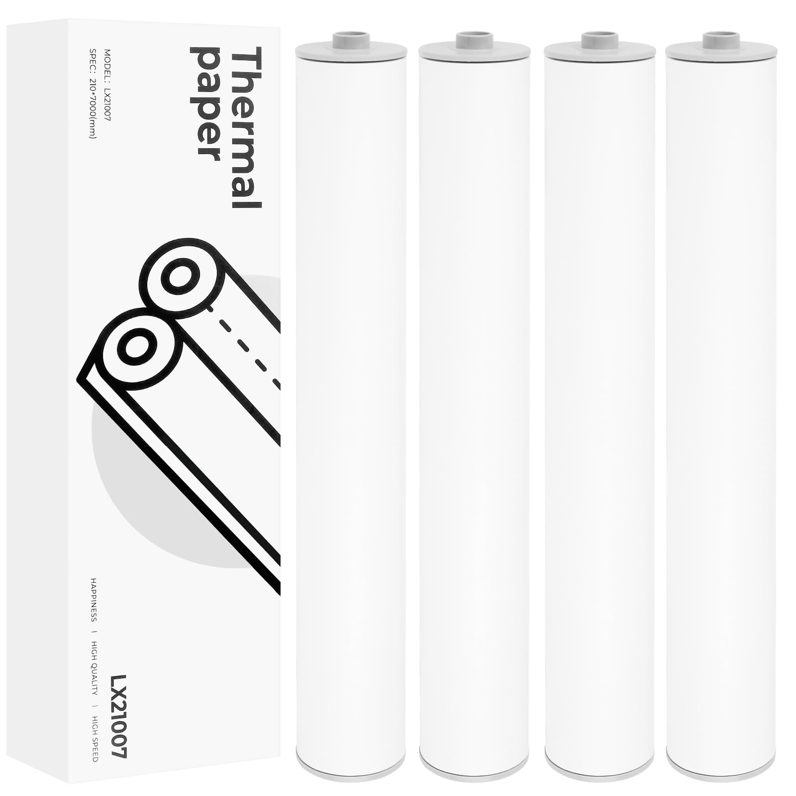 A4 Thermal Paper 4 Rolls, 8.3 Inch Width Thermal Printer Paper, Thermal Paper for MT890 Printer, A4 Size(210mm Width/14M Long)