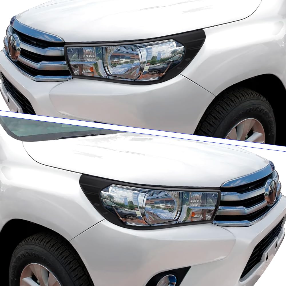 Copricerchi fari per Toyota Hilux 2015-2020 modelli di base Hilux Active Icon Revo, Hilux AN110 AN120 AN130 nero lunetta per fari