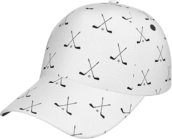 Hockey Stick Pattern Fashionable, Breathable, and Non Deformable Curved Brimmed Baseball Cap