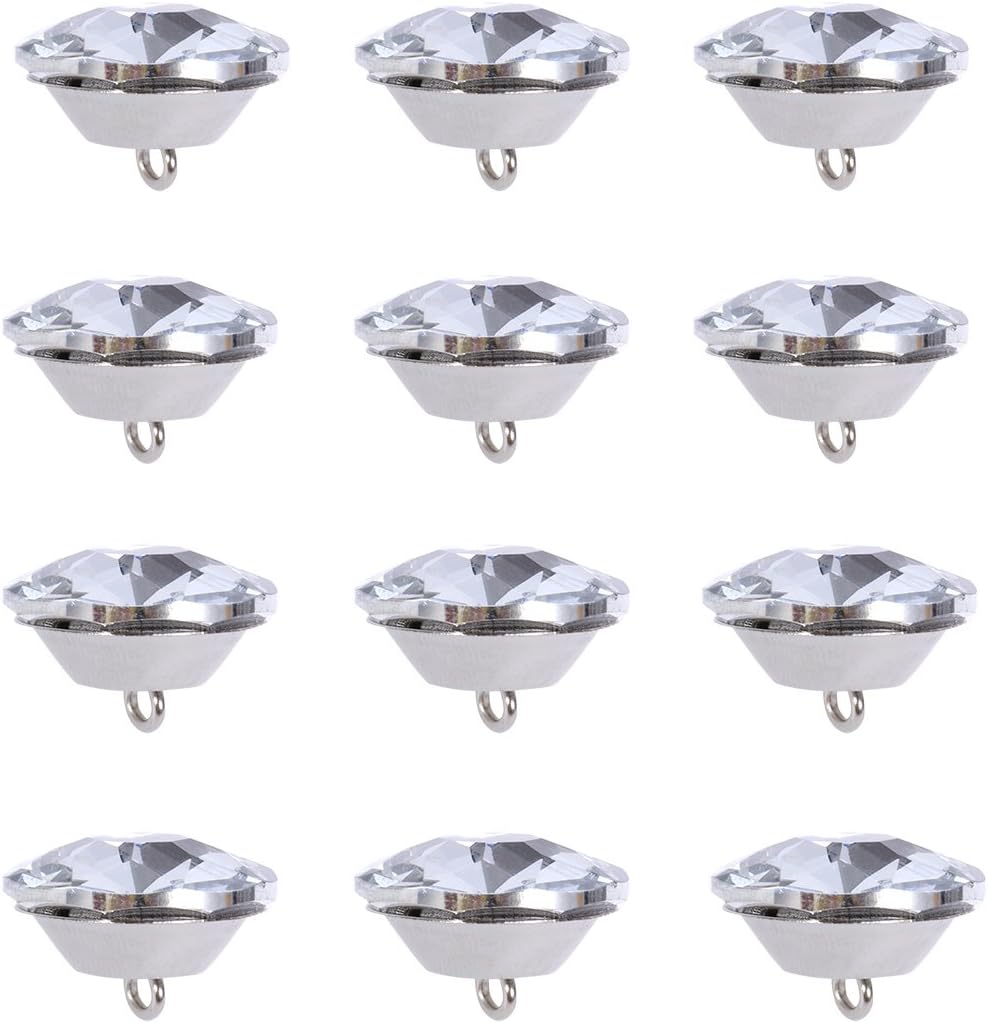 ULTNICE 20pcs 25mm Crystal Rhinestone Buttons with Metal Buckle for Upholstery Buttons for Sofa / Sewing / Upholstery