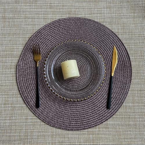 Set de table rond bleu foncé résistant chaleur lavable 38cm - 2