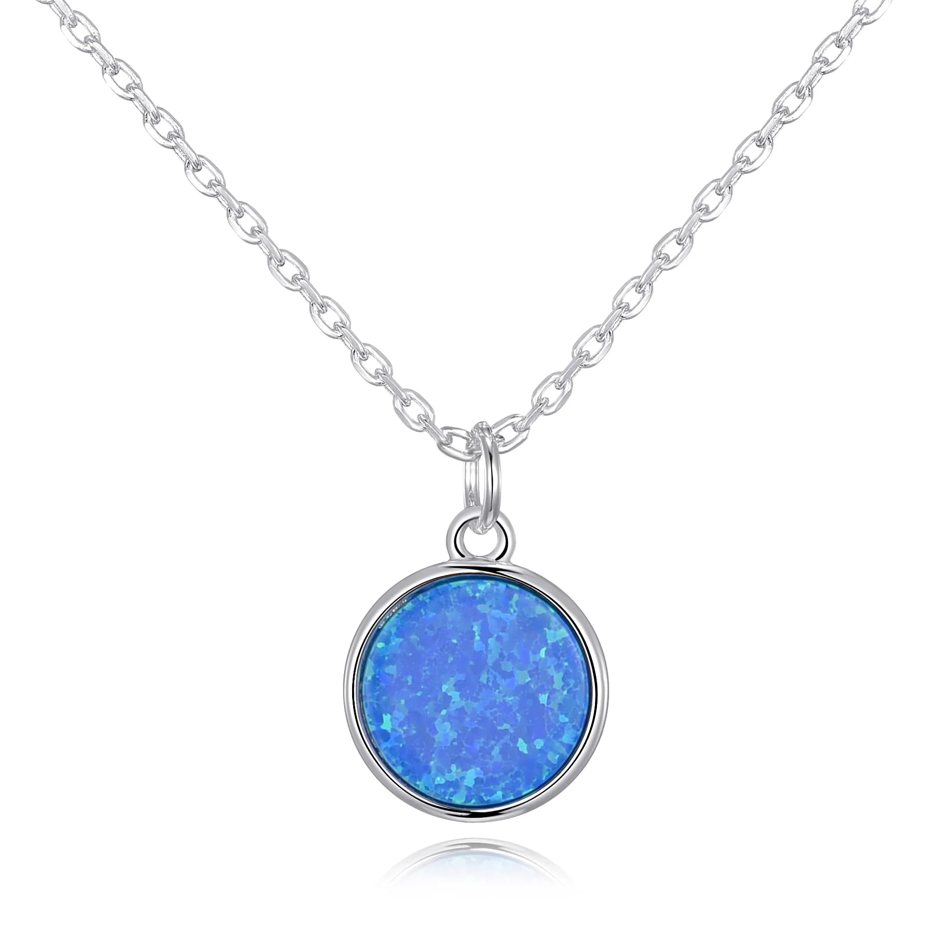 Philip Jones Silver Plated Synthetic Blue Opal Necklace