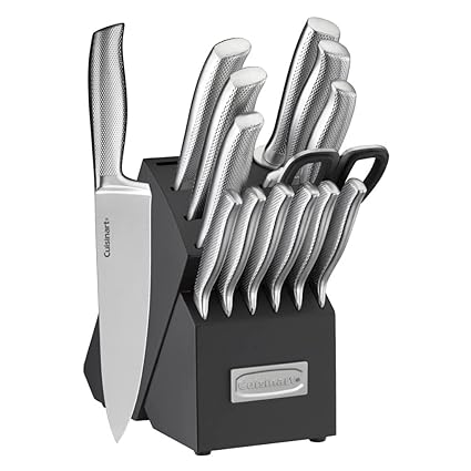 C77SS-15PG 15pc German Stainless Steel Hollow Handle Cutlery Block Set
