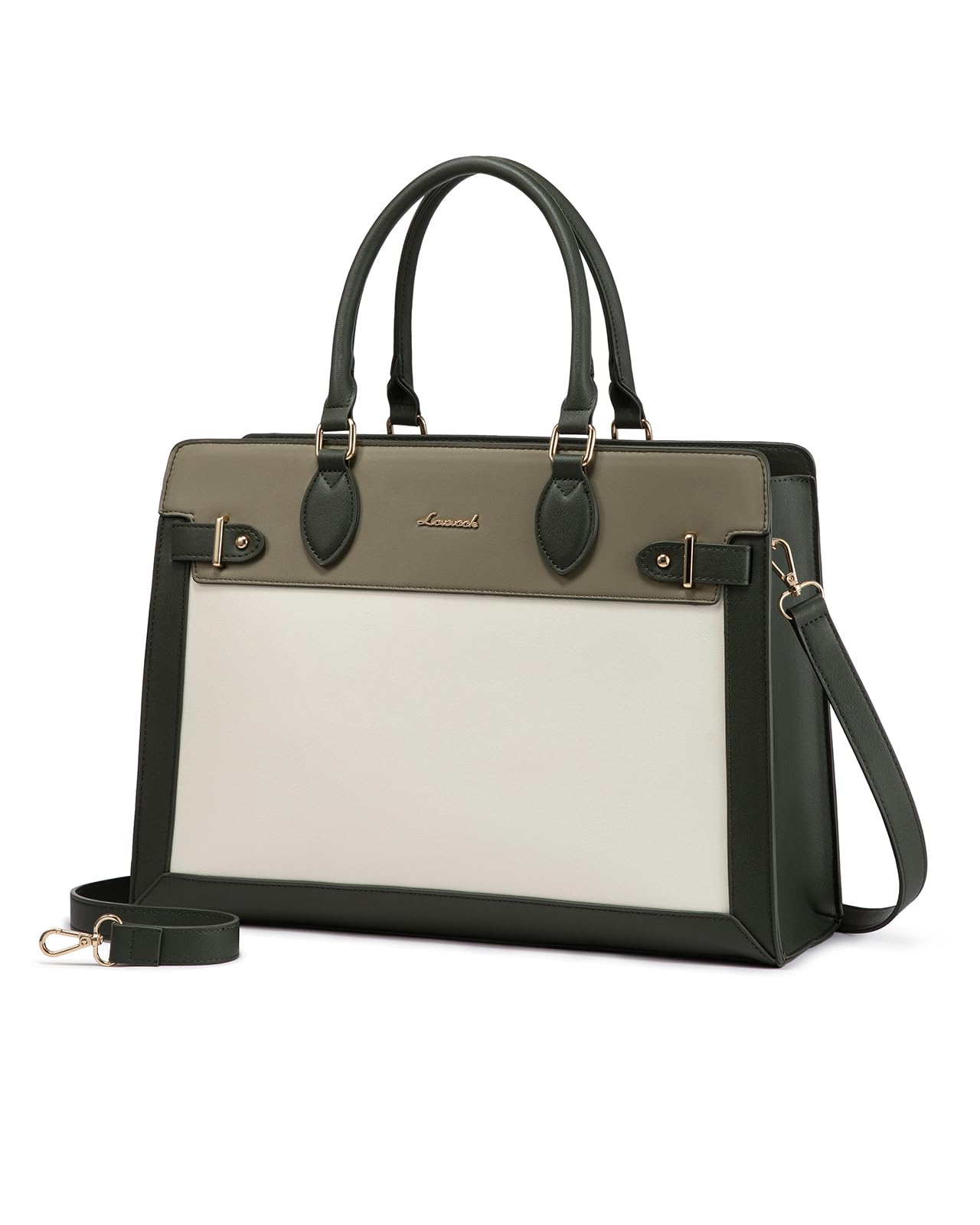 LOVEVOOK Laptop Bag for Women, 15.6 Inch Large PU Leather Tote Bag, Professional Teacher Work Bag, Waterproof Business Computer Briefcase, Shoulder