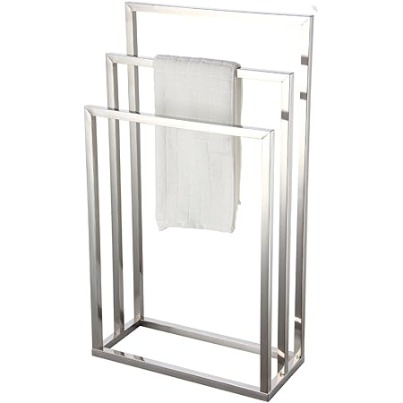 Bath Vida 3-Tier Bathroom Rack Free Floor Standing Curved Towel Holder ...