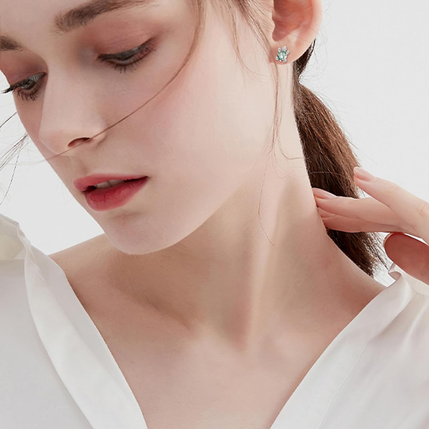 925 Sterling Silver Turtle Earrings Animal Stud Earrings Ocean Jewelry Gifts for Women Friends Daughter Halloween Birthday Christmas Anniversary - Image 5