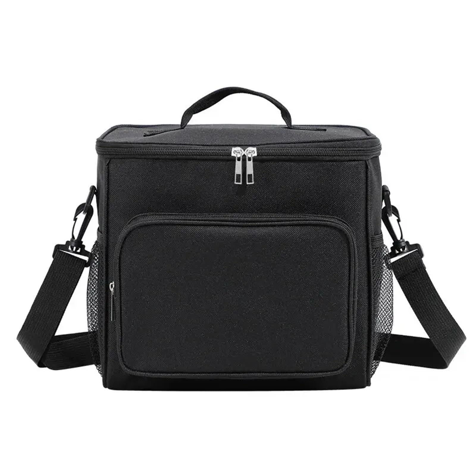 Borsa termica portatile di grande capacità da 2 pezzi for studenti all'aperto ，Borsa da campeggio(Black)