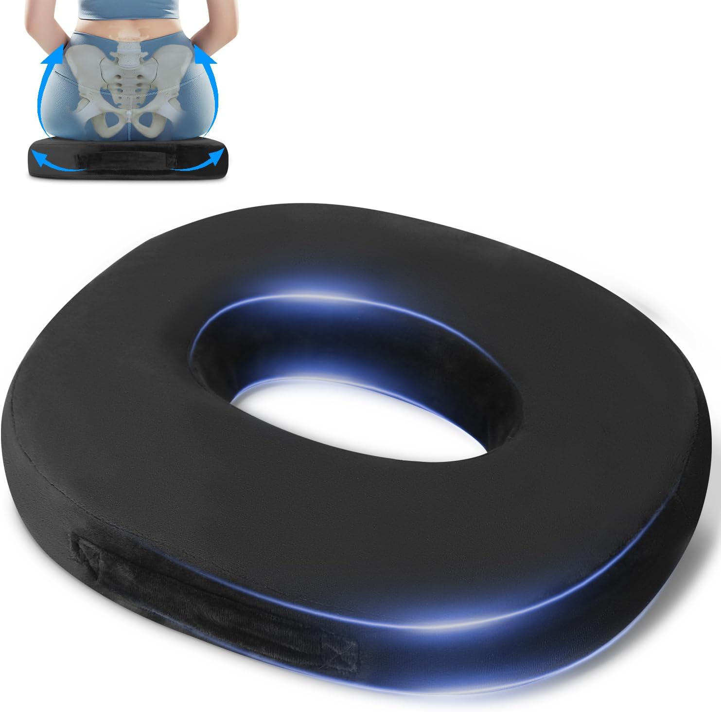 Cushion de Chaise Donut, Coussin Bouee Coccyx Ergonomique,Coussin Orthopedique Rond,Coussin coccyx pour Soulager Hemorroides,Coussin - photo 1