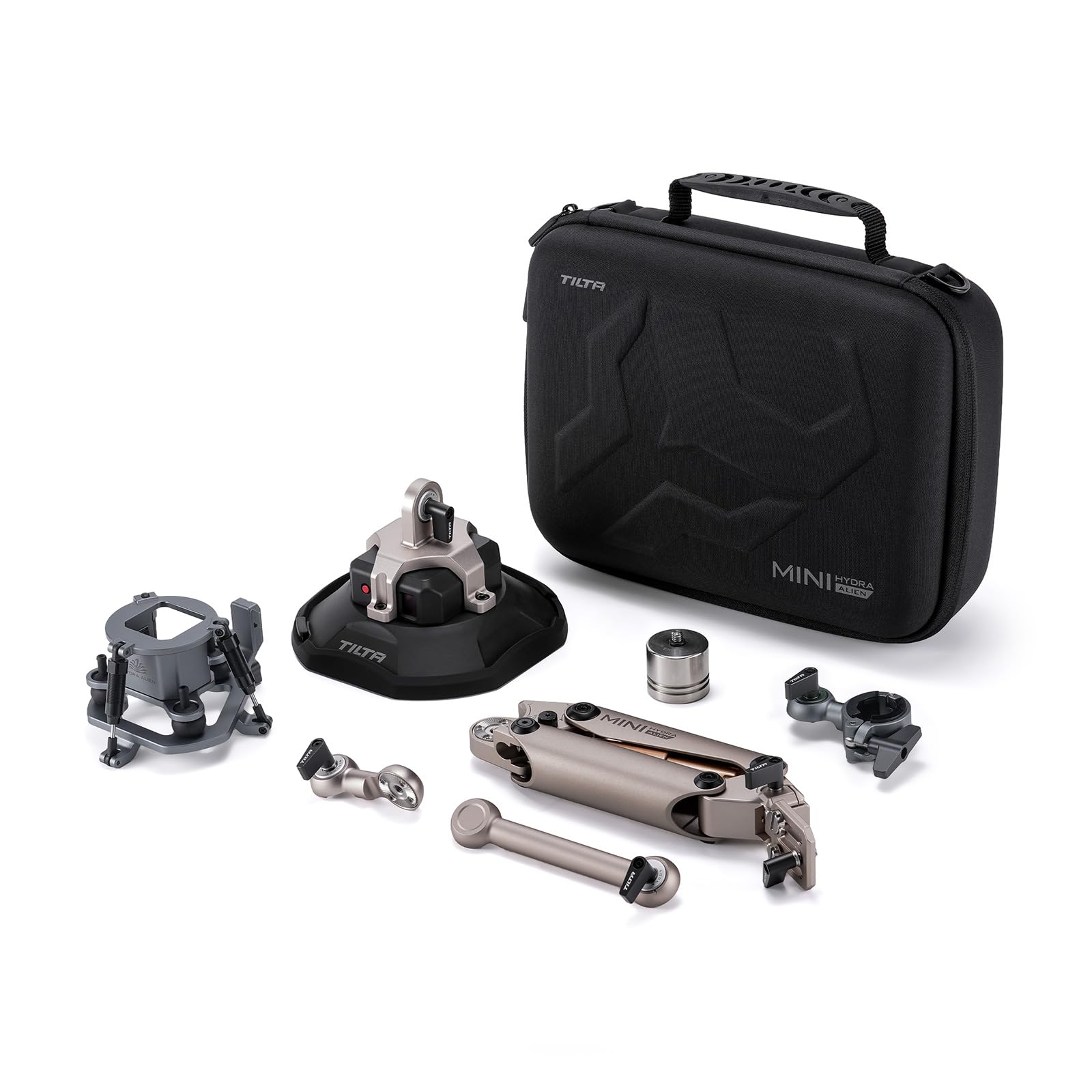 Tilta Hydra Alien Mini Master Kit, Brazo Amortiguador con Ventosa Electrónica para Montaje en Roseta, Pocket 3 Cabezal Amortiguador - Beige Desierto HDA-T15-E-DB