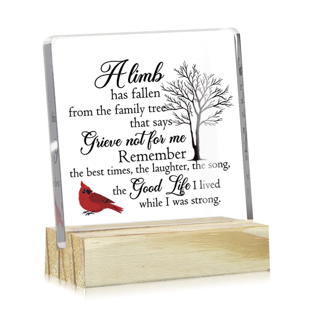 Sympathy Gifts Desk Decor Gifts Made in Acrylic Wood Stand Tabletop