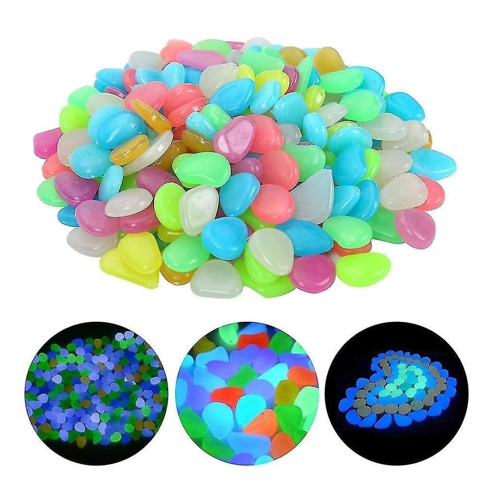 500 Pieces Glow in The Dark Pebbles Stones | Luminous Decorative Stones for Garden, Pathway, Aquarium, Fish Tank, Pond, Vase Filler, Lawn & Outdoor Landscaping Décor-image-32