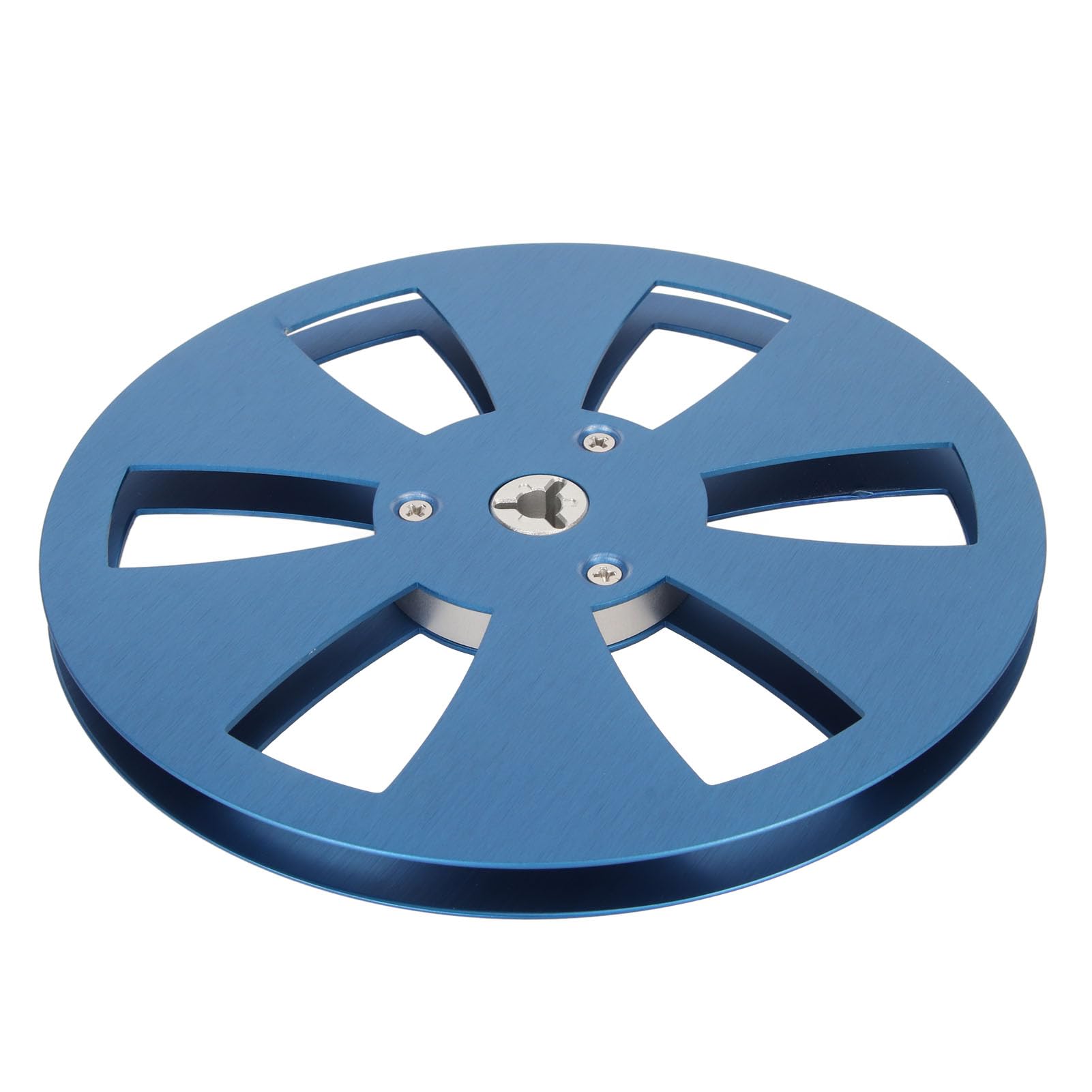 7-Zoll-Leeraufwickelspule, für 1/4-Zoll-Band, 6-Loch-Ersatzband-Leerspule, Aluminium-Tonbandspulen-Öffnungsmaschinenteil (Blau)