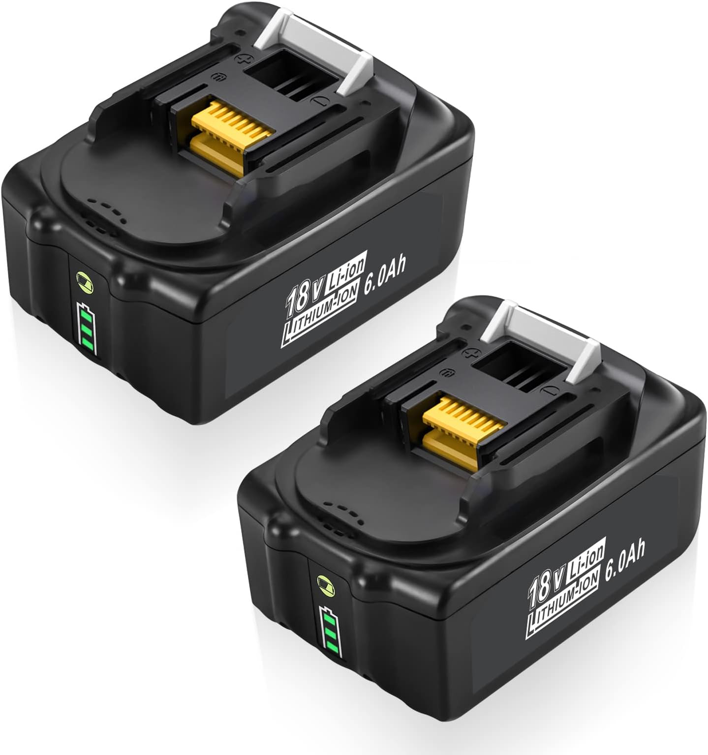 2 Pack 18V 6.0Ah BL1860B-2 Lithium Battery Replace Compatible with Makita 18V Battery BL1860 BL1850 BL1840 BL1830 LXT-400 18-Volt Cordless Power Tools Batteries