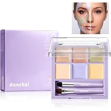 6 Colors Cream Concealer Foundation Palette, Long-Wearing Smudge Proof Blendable Full Coverage Cream Contour Blush Highlighter Color Correcting Concealer Foundation Palette Makeup