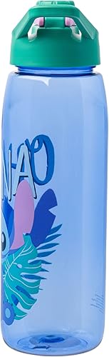 Miniatura 4 de Silver Buffalo Lilo and Stitch Ohana - Botella de agua de palma con tapa de rosca, 28 onzas