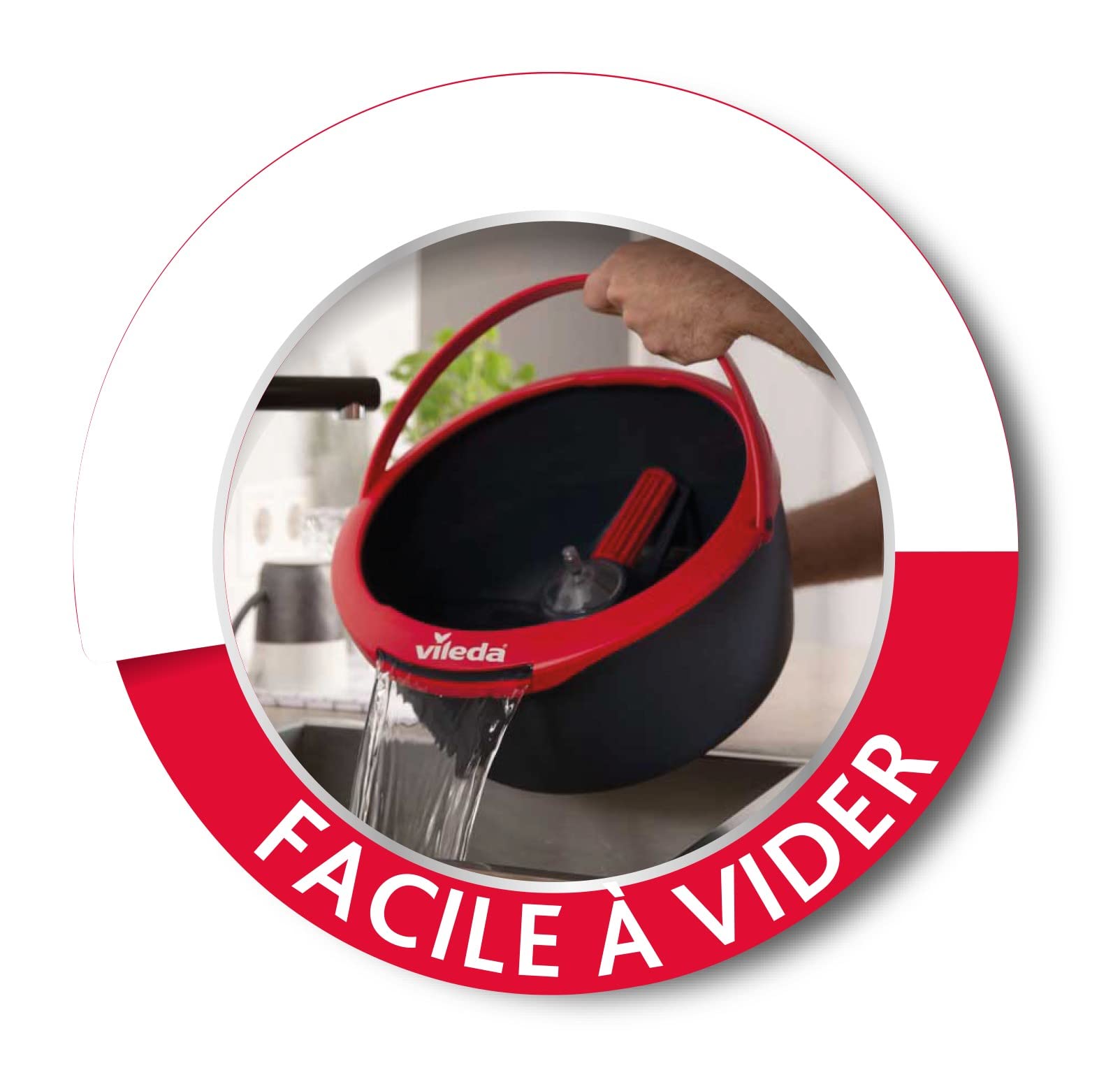 Vileda - Balai Serpillière Spin & Clean - Balai avec Seau Essoreur Compact Innonvant - Housse en Microfibre pour Laveur de Sol Performant - Nettoyeur Sol Toujours Propre - Coins et Plinthes