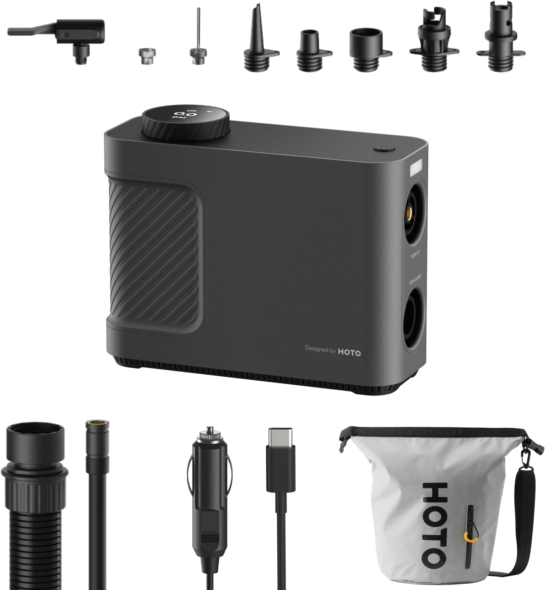 HOTO Dual-core intelligent inflator QWCQB002 gray