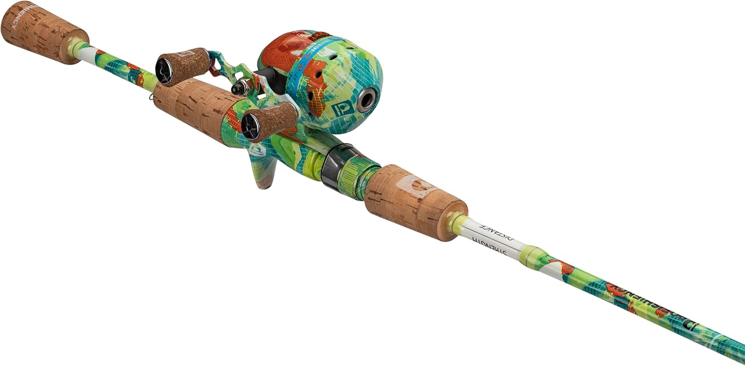 ProFISHiency 5' Krazy 2.0 Spinning Combo w/Lures | 5’ Medium Light 2pc. Fiberglass Rod | Cork Handle and Foregrip | Micro Spinning Reel 5.2:1 Gear Ratio | Pre-Spooled 6lb Line | Includes Crankbait