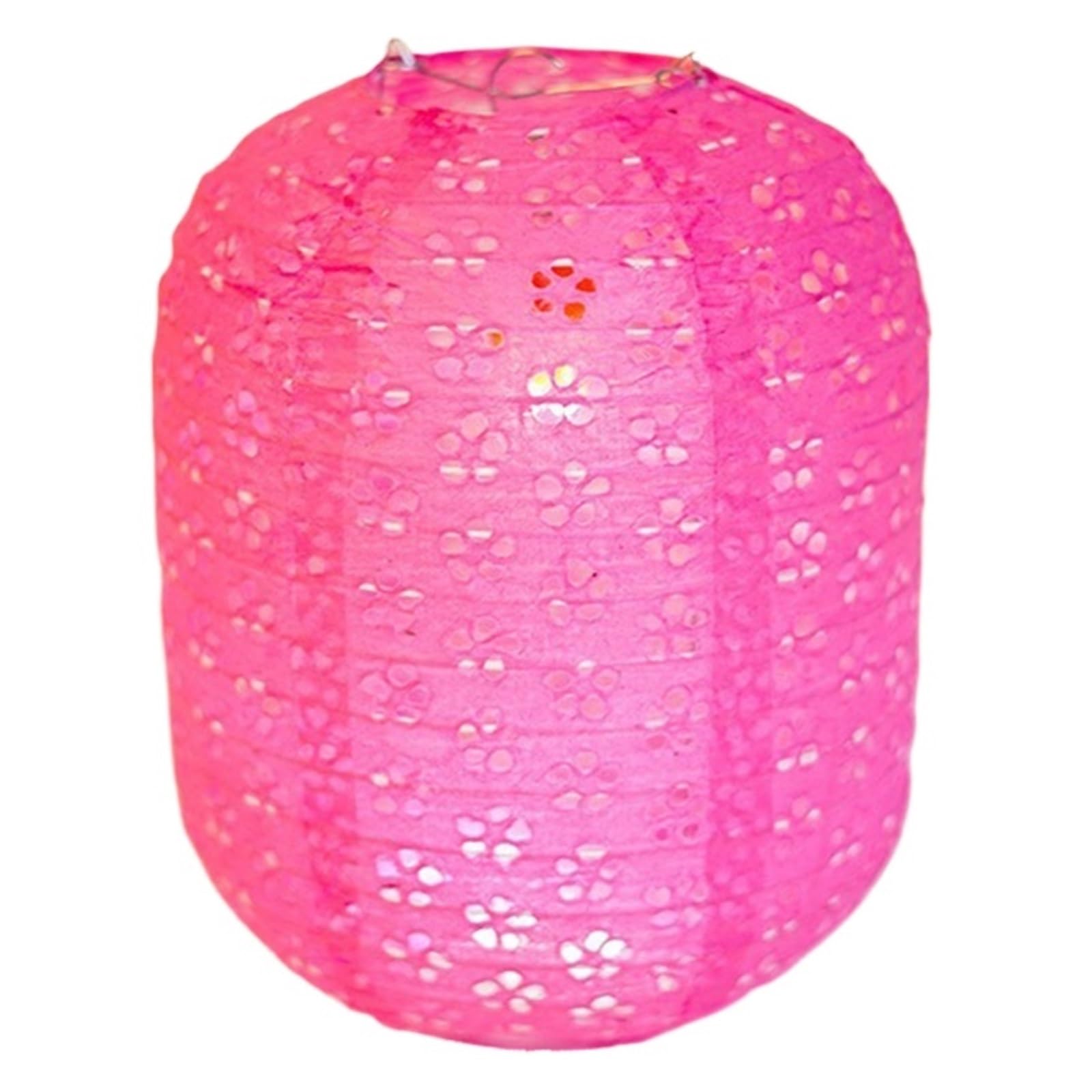 Paper Lantern 5Pcs Cylindrical Hollow Paper Lanterns Home Office Festival Hanging Decor Wedding Party Decoration DIY Lantern Lampshade(Rose Red)