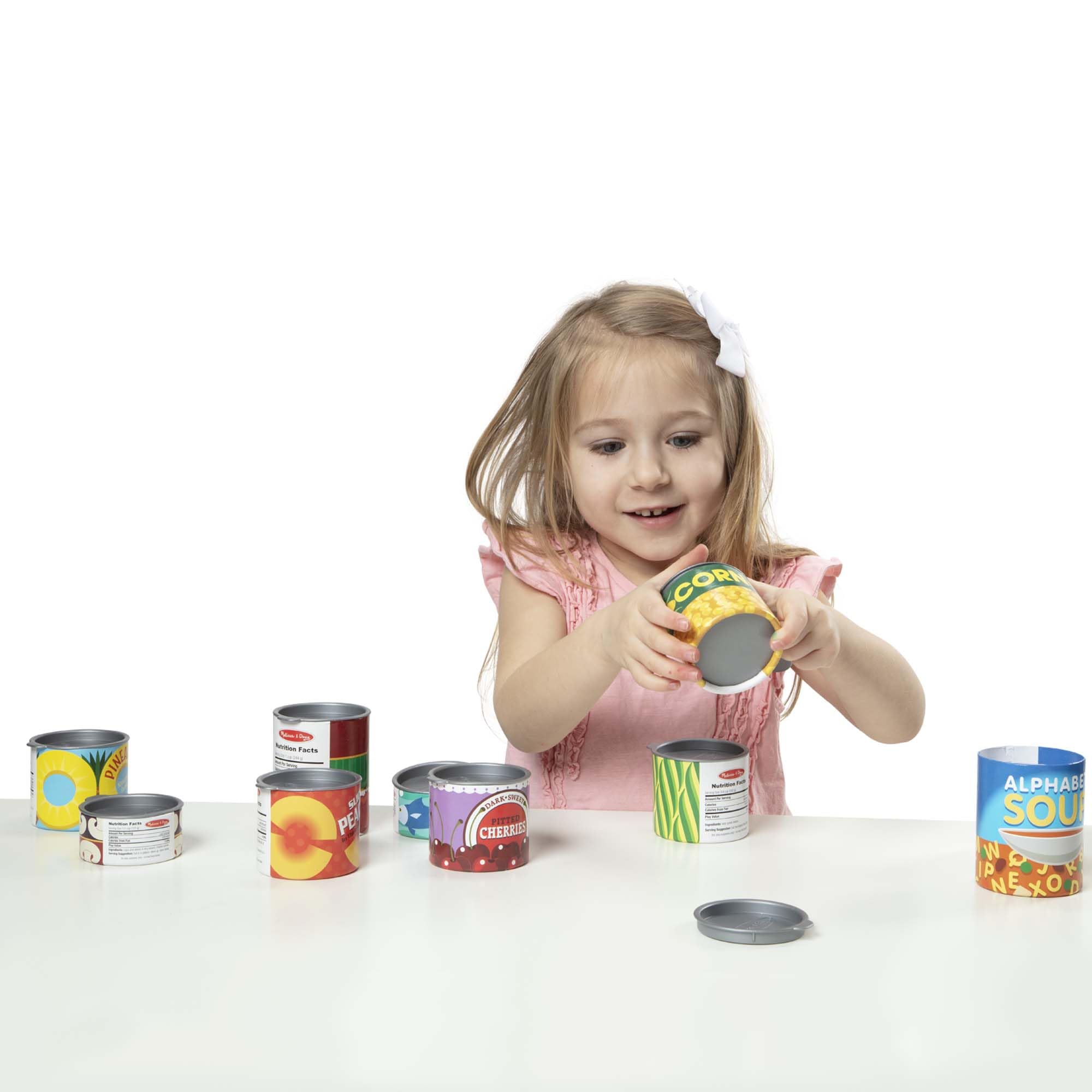 Melissa & Doug Let's Play House! Grocery Cans Play Food Kitchen Accessory - 10 Stackable Cans With Removable Lids