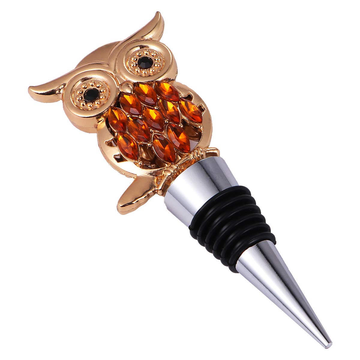 Bouchon de vin hibou en métal argenté élégant pour sublimer vos bouteilles