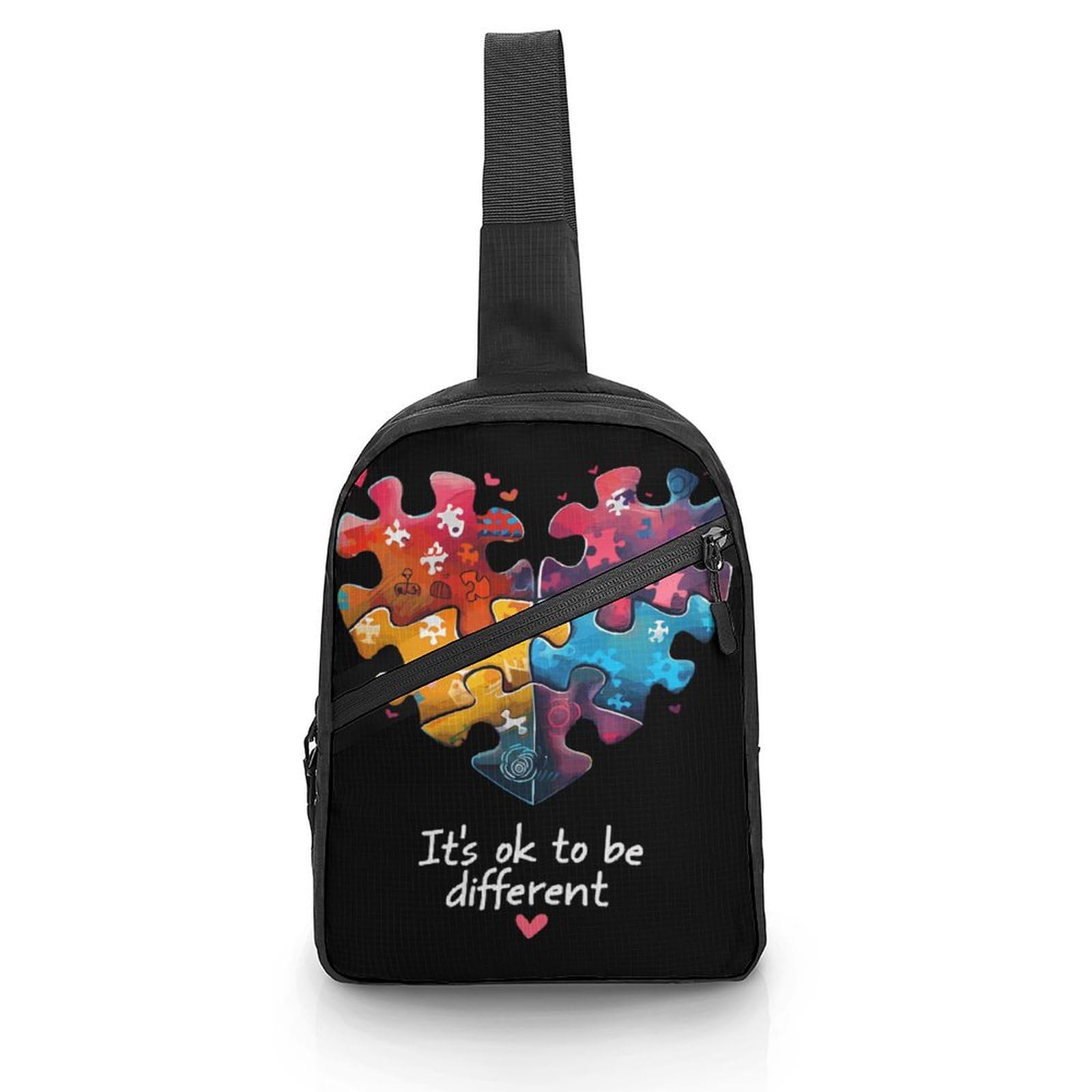 Autism Awareness Its Ok To Be Different Foldable Crossbody Sling Bags Shoulder Backpack Chest DayPack Handbag