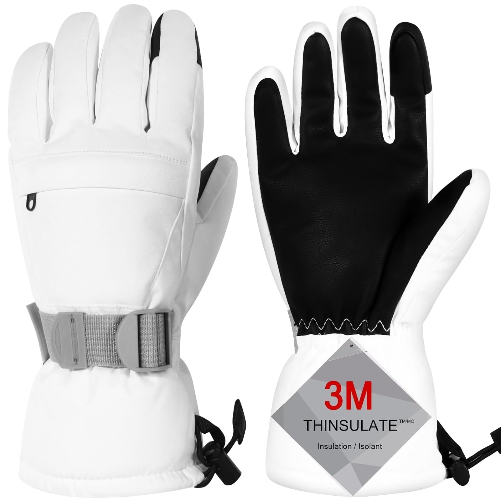 Ski Gloves,Snow Gloves Waterproof Winter Warm Cold Weather Touchscreen Gloves for Parent&amp; Child Kids Skiing,Snowboarding