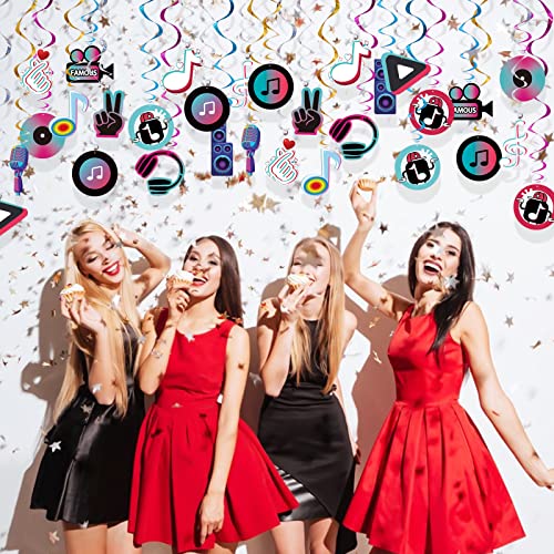 Music Party Supplies Decorations 30 Pack Musical Foil Ceiling Hanging Swirls Streamers Party Banner Decor For Kids Adults Fashion Music Birthday Celebrating Party Events Baby Shower Room Wall Decor #TOP1